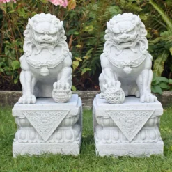 Lions^Statues & Sculptures Foo Dogs 76cm Granite Chinese Garden Statues