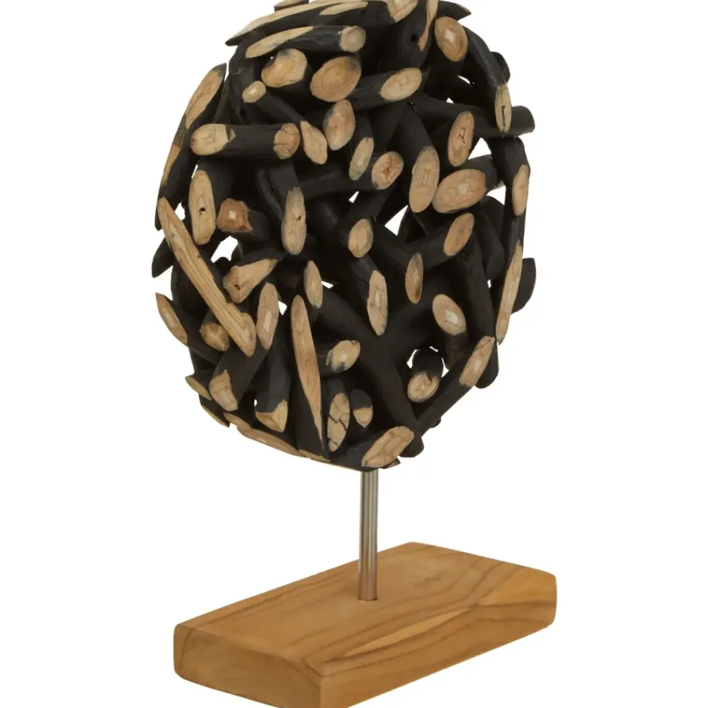 Table Top|Abstract^Statues & Sculptures Forest Orb 35cm Black Wood Indoor Sculpture