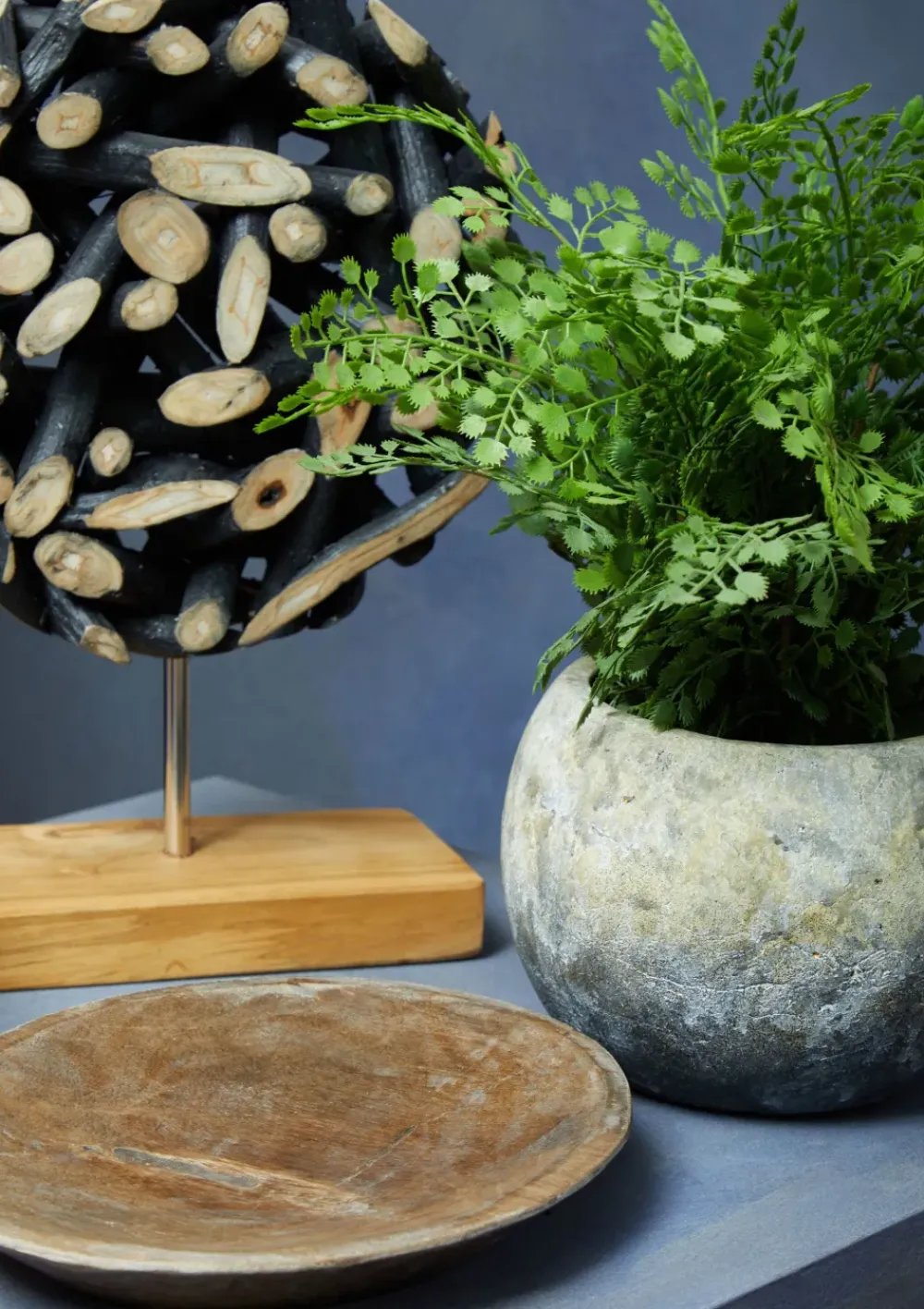 Table Top|Abstract^Statues & Sculptures Forest Orb 35cm Black Wood Indoor Sculpture