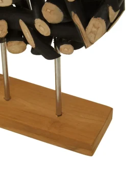 Table Top|Abstract^Statues & Sculptures Forest Orb 50cm Black Wood Indoor Sculpture