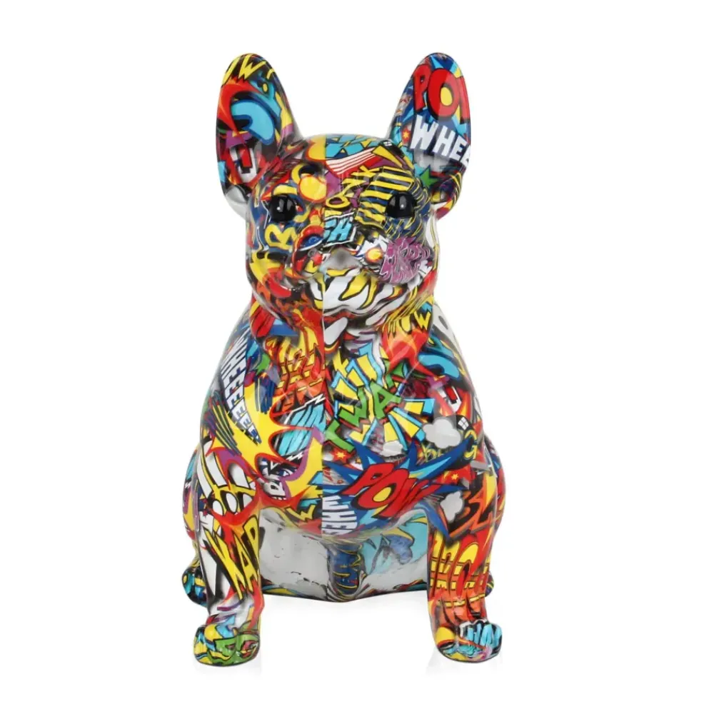 Table Top|Animals^Statues & Sculptures French Bulldog 30cm Comic Art Resin Indoor Sculpture