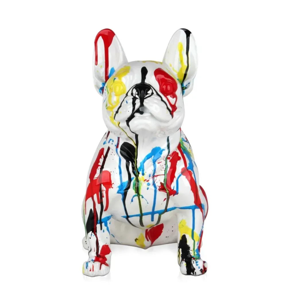 Table Top|Floor Standing^Statues & Sculptures French Bulldog 40cm Multicolour Resin Indoor Sculpture