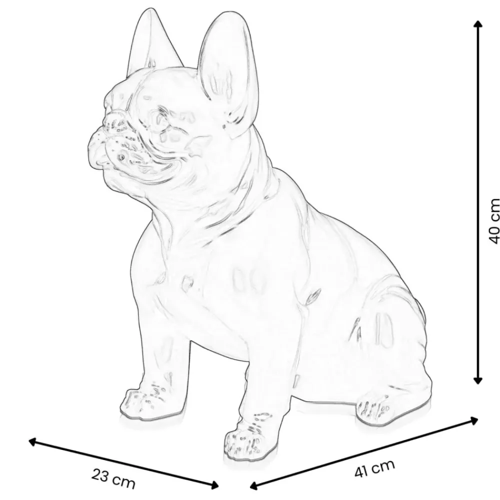 Table Top|Floor Standing^Statues & Sculptures French Bulldog 40cm Multicolour Resin Indoor Sculpture