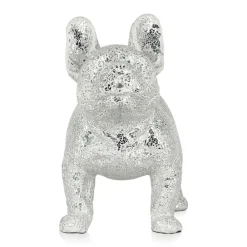 Table Top|Floor Standing^Statues & Sculptures French Bulldog 38cm Silver Resin Indoor Sculpture