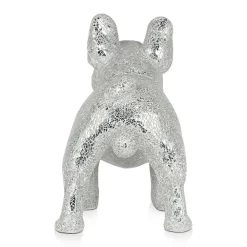 Table Top|Floor Standing^Statues & Sculptures French Bulldog 38cm Silver Resin Indoor Sculpture
