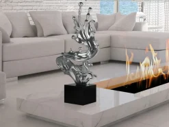Floor Standing|Abstract^Statues & Sculptures Frozen Motion 86cm Silver Resin Indoor Sculpture