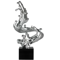 Floor Standing|Abstract^Statues & Sculptures Frozen Motion 86cm Silver Resin Indoor Sculpture