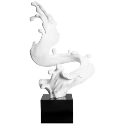 Floor Standing|Abstract^Statues & Sculptures Frozen Motion 86cm White Resin Indoor Sculpture