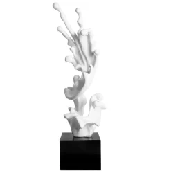 Floor Standing|Abstract^Statues & Sculptures Frozen Motion 86cm White Resin Indoor Sculpture