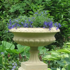 Large|Round^Statues & Sculptures Georgian Tazza Stone Garden Planter