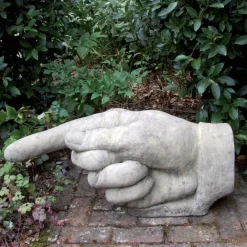 Modern^Statues & Sculptures Giant Hand Pointing Left Stone Garden Statue