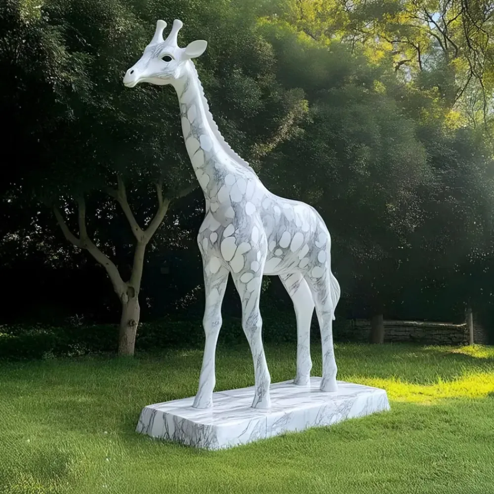 Wildlife|Modern^Statues & Sculptures Gigantic Giraffe 350cm White Marble Garden Statue v4