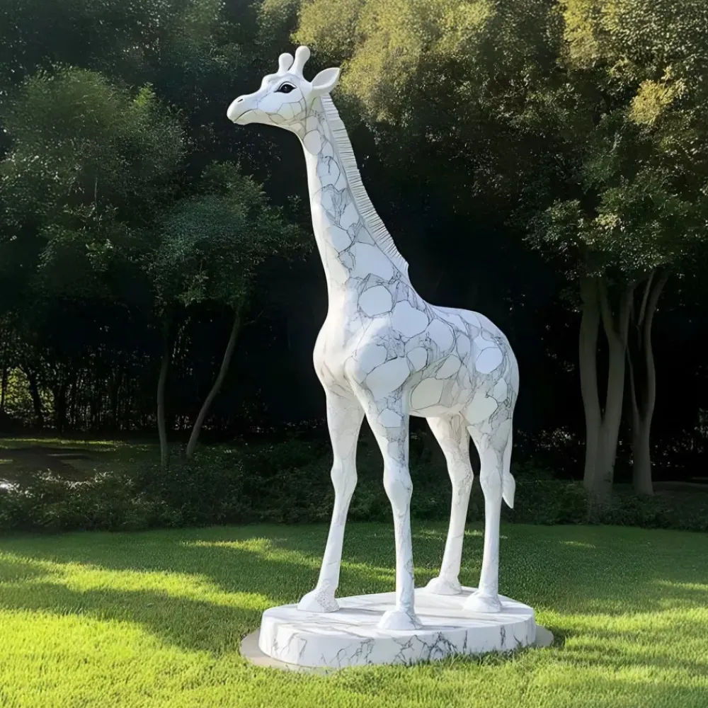 Wildlife|Modern^Statues & Sculptures Gigantic Giraffe 350cm White Marble Garden Statue v3