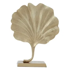 Table Top|Contemporary^Statues & Sculptures Ginkgo Leaf 28cm Gold Metal Indoor Sculpture