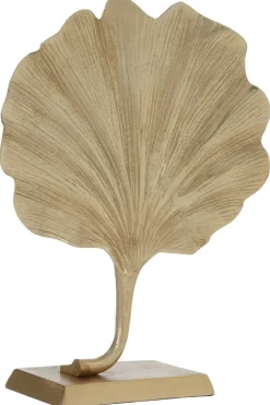 Table Top|Contemporary^Statues & Sculptures Ginkgo Leaf 28cm Gold Metal Indoor Sculpture