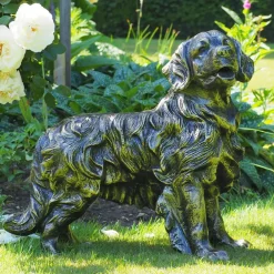 Dogs^Statues & Sculptures Golden Retriever Dog Bronze Metal Garden Statue
