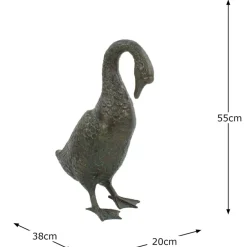 Goose^Statues & Sculptures Goose 55cm Bronze Metal Garden Ornament