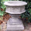 Large|Round^Statues & Sculptures Gothic Font Stone Garden Planter