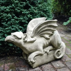 Griffins^Statues & Sculptures Gothic Griffin Stone Garden Ornament