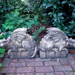 Griffins^Statues & Sculptures Gothic Griffins Stone Garden Ornaments