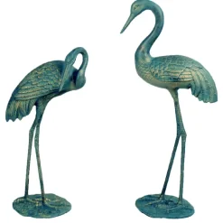 Cranes^Statues & Sculptures Grand Cranes Bronze Metal Garden Ornaments