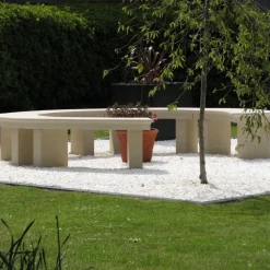 Stone Benches^Statues & Sculptures Grand Curved Modern Stone Garden Bench