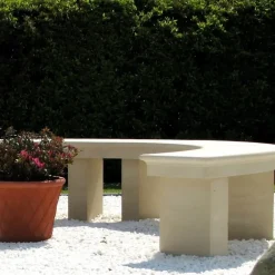 Stone Benches^Statues & Sculptures Grand Curved Modern Stone Garden Bench