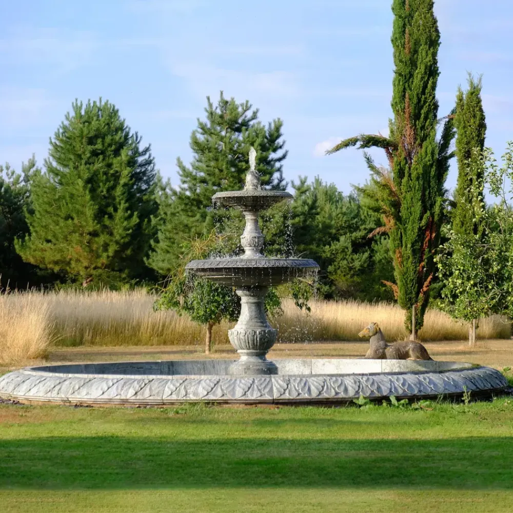 Water Features^Statues & Sculptures Grand Double Tier 4m Emerald Marble Stone Water Fountain Feature