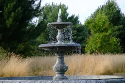 Water Features^Statues & Sculptures Grand Double Tier 4m Emerald Marble Stone Water Fountain Feature