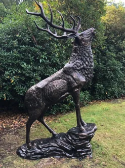 Stags & Deers^Statues & Sculptures Grand Stag Life-Size 292cm Metal Bronze Garden Statue