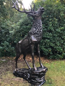 Stags & Deers^Statues & Sculptures Grand Stag Life-Size 292cm Metal Bronze Garden Statue