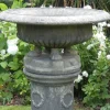 Large|Round^Statues & Sculptures Grand Tazza Stone Garden Planter on Pedestal