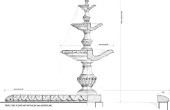 Water Features^Statues & Sculptures Grand Triple Tier 4m Emerald Marble Stone Water Fountain Feature
