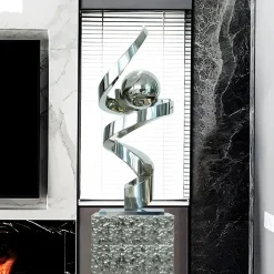 Table Top|Floor Standing^Statues & Sculptures Gravity Sphere 92cm Silver Metal Indoor Sculpture