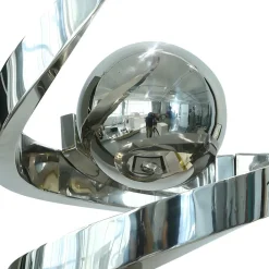 Table Top|Floor Standing^Statues & Sculptures Gravity Sphere 92cm Silver Metal Indoor Sculpture