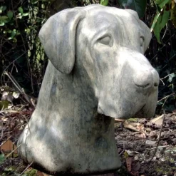 Dogs^Statues & Sculptures Great Dane Head Bust Stone Garden Ornament