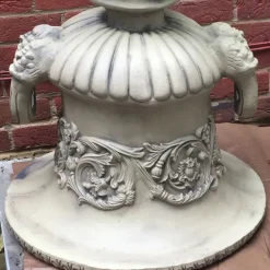 Large|Round^Statues & Sculptures Grecian Stone Garden Planter Urn on Pedestal