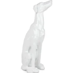 Floor Standing|Animals^Statues & Sculptures Guardian Greyhound 81cm White Resin Indoor Sculpture