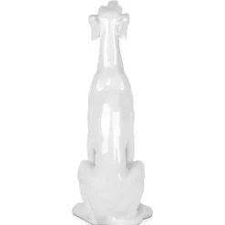 Floor Standing|Animals^Statues & Sculptures Guardian Greyhound 81cm White Resin Indoor Sculpture