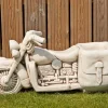 Large^Statues & Sculptures Harley Davidson Motorbike Stone Garden Planter Ornament