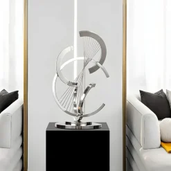 Table Top|Floor Standing^Statues & Sculptures Harmonic Strings 80cm Silver Metal Indoor Sculpture