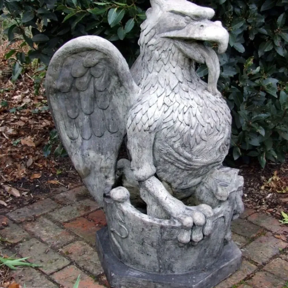 Griffins^Statues & Sculptures Heraldic Griffin Stone Garden Statue