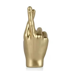 Table Top|Contemporary^Statues & Sculptures Hope Hand 28cm Gold Resin Indoor Sculpture