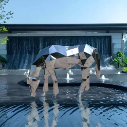 Wildlife|Horses^Statues & Sculptures Horse 130cm Geometric Metal Garden Sculpture