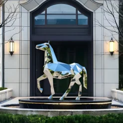 Wildlife|Horses^Statues & Sculptures Horse 182cm Geometric Metal Garden Sculpture