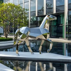 Wildlife|Horses^Statues & Sculptures Horse 182cm Geometric Metal Garden Sculpture