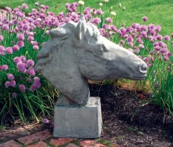 Horses^Statues & Sculptures Horse's Head Stone Garden Ornament