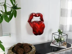 Wall Art|Contemporary^Statues & Sculptures Iconic Lips 42cm Red Resin Wall Sculpture