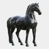 Horses^Statues & Sculptures Imperial Stallion 220cm Black Marble Garden Statue