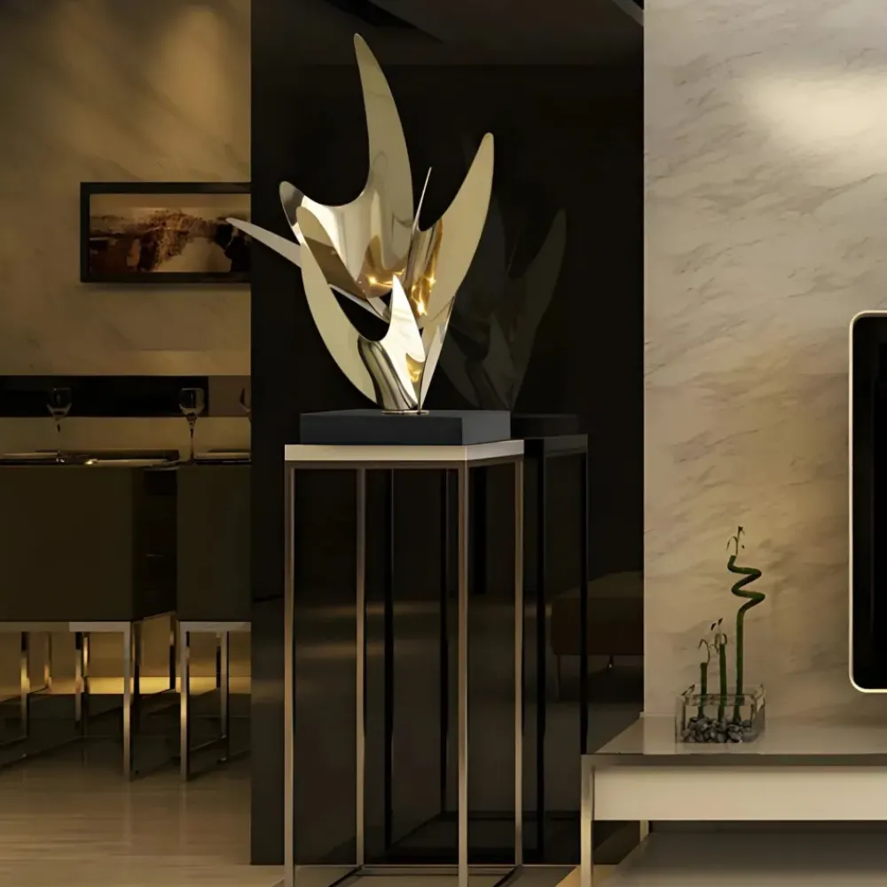 Table Top|Abstract^Statues & Sculptures Infinite Bloom 71cm Gold Metal Indoor Sculpture